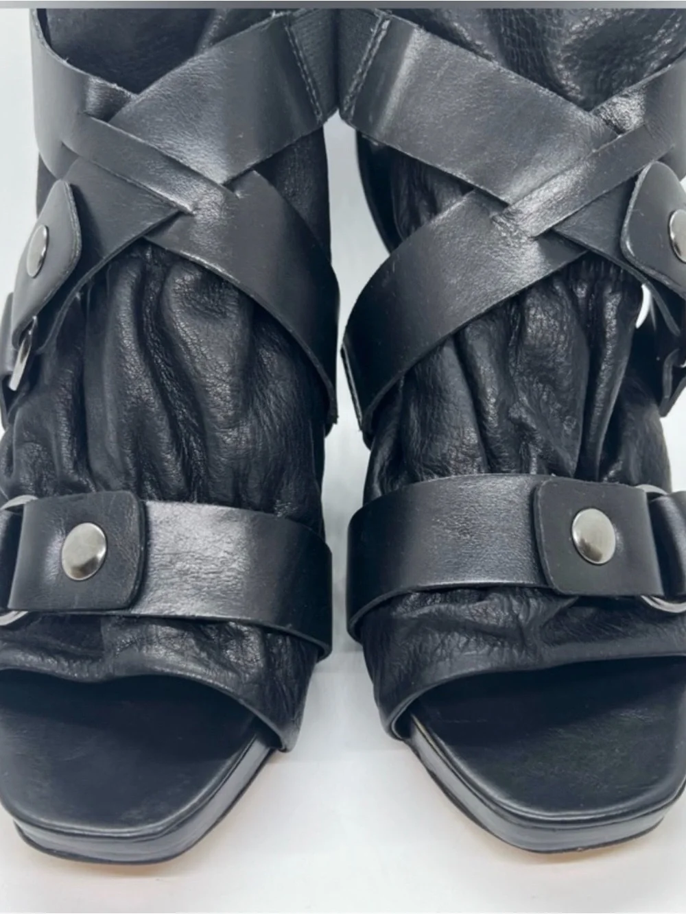 Dolce Vita Black Strappy Platform Sandals with Stud Details